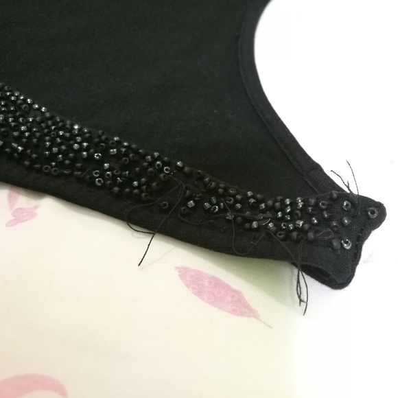 FREE xs Beaded Collar Black Tank Top - Picture 4 of 4